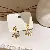 Silver Needle Diamond Flower Pearl Earrings Wholesale Supply - 66# Silver Needle-Golden Zircon Love Earrings