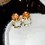 Silver Needle Diamond Flower Pearl Earrings Wholesale Supply - 72# Silver Needle-Orange Round Stud Earrings