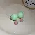 Silver Needle Diamond Flower Pearl Earrings Wholesale Supply - 74# Silver Needle-Green Ball Stud Earrings
