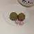 Silver Needle Diamond Flower Pearl Earrings Wholesale Supply - 75# Steel Needle-Brown Ball Earrings