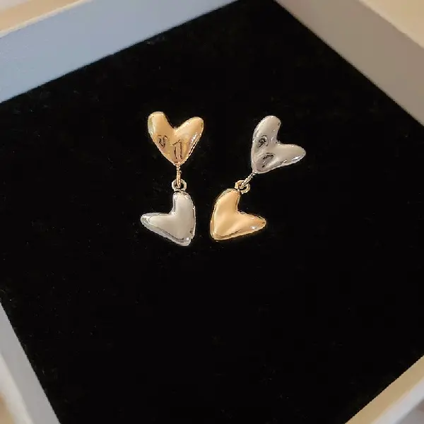 76# Silver Needle-Silver Love Tassel Stud Earrings,tkmbeautysupply.com