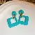 Silver Needle Diamond Flower Pearl Earrings Wholesale Supply - 94# Silver Needle-Green Diamond Shape Earrings
