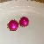 Silver Needle Diamond Flower Pearl Earrings Wholesale Supply - 101# Silver Needle-Rose Red Hemispheric Circle Stud Earrings