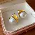 Silver Needle Diamond Flower Pearl Earrings Wholesale Supply - 102# earrings-white pearls