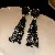 Silver Needle Diamond Flower Pearl Earrings Wholesale Supply - 103# Steel Needle-Black Chain Tassel Stud Earrings