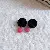 Silver Needle Diamond Flower Pearl Earrings Wholesale Supply - 107# Silver Needle-Black Two-Wear Bean Stud Earrings