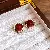 Silver Needle Diamond Flower Pearl Earrings Wholesale Supply - 108# Steel Needle-Red Round Wrap Earrings