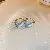Silver Needle Diamond Flower Pearl Earrings Wholesale Supply - 114# Earrings-Blue Heart (Real Gold Plating)