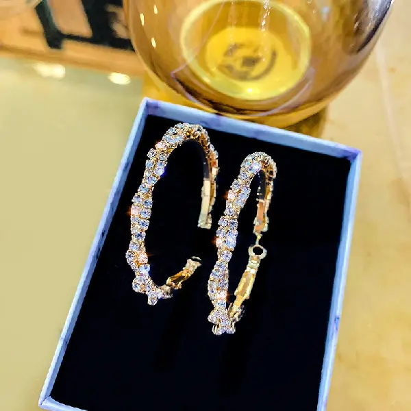 128# silver needle-gold wrapped C-shaped earrings,tkmbeautysupply.com