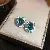 Wholesale Green Earrings with Zircon Flower - Light Luxury Supply - 4# Silver Needle-Silver-Green-Oval
