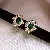 Wholesale Green Earrings with Zircon Flower - Light Luxury Supply - 7# silver needle-gold-green-rhombus