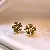 Wholesale Green Earrings with Zircon Flower - Light Luxury Supply - 13# silver needle-gold-green-flower