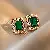 Wholesale Green Earrings with Zircon Flower - Light Luxury Supply - 14# silver needle-environmental protection-green-square
