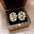Wholesale Green Earrings with Zircon Flower - Light Luxury Supply - 20# silver needle-silver-green