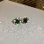 Wholesale Green Earrings with Zircon Flower - Light Luxury Supply - 22# Silver Needle-Environmental Protection-Green-Circle