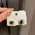 Wholesale Green Earrings with Zircon Flower - Light Luxury Supply - 23# Silver Needle-Environmental Protection-Green-Square