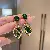 Wholesale Green Earrings with Zircon Flower - Light Luxury Supply - 24# silver needle-green-water drop-set with diamonds