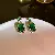 Wholesale Green Earrings with Zircon Flower - Light Luxury Supply - 27# Silver Needle-Green-Square