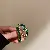 Wholesale Green Earrings with Zircon Flower - Light Luxury Supply - 30# silver needle-round-green
