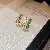 Wholesale Green Earrings with Zircon Flower - Light Luxury Supply - 34# steel needle-environmental protection-gold-green