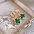 Wholesale Green Earrings with Zircon Flower - Light Luxury Supply - 36# earrings-green-flowers