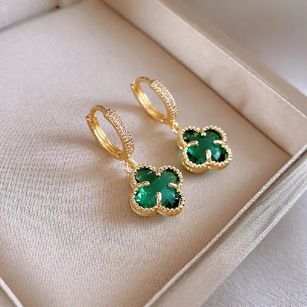 36# earrings-green-flowers,tkmbeautysupply.com
