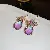 Wholesale Green Earrings with Zircon Flower - Light Luxury Supply - 38# ear hook-environmentally friendly-gold-purple