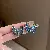 Wholesale Green Earrings with Zircon Flower - Light Luxury Supply - 47#银针-绿色-蝴蝶