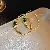 Wholesale Green Earrings with Zircon Flower - Light Luxury Supply - 48# Silver Needle-Green-C Shape-Bamboo