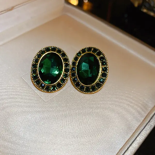 57# Silver Needle-Green-Oval,tkmbeautysupply.com