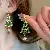 Wholesale Green Earrings with Zircon Flower - Light Luxury Supply - 59# Silver Needle-Green-Christmas Tree