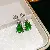 Wholesale Green Earrings with Zircon Flower - Light Luxury Supply - 65# silver needle-silver-green-gourd