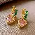 Wholesale Green Earrings with Zircon Flower - Light Luxury Supply - 72# earrings-pink-green-love