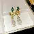 Wholesale Green Earrings with Zircon Flower - Light Luxury Supply - 75# silver needle-gold-green-pearl