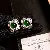 Wholesale Green Earrings with Zircon Flower - Light Luxury Supply - 76# Silver Needle-Silver-Green-Flowers