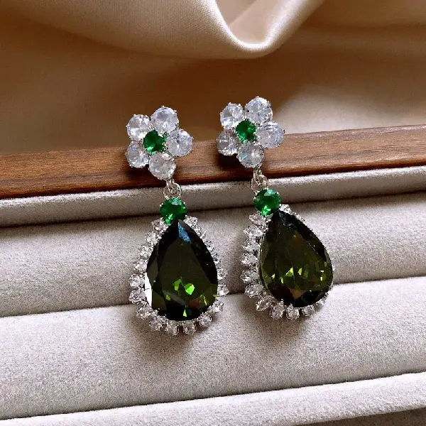 80# silver needle-silver-green-water drop,tkmbeautysupply.com