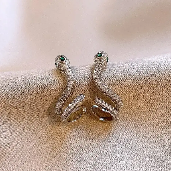 102# silver needle-silver-green-little snake,tkmbeautysupply.com