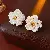 Wholesale French Retro Camellia Jewelry Set for Retailers - Silver Needle-White