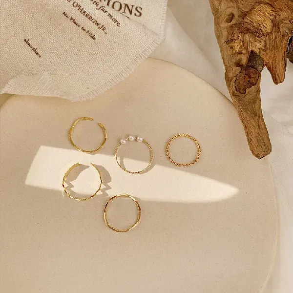 17# plain ring 5-piece set,tkmbeautysupply.com