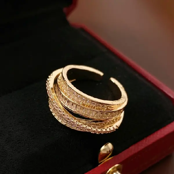 51# zircon multi-layer open ring,tkmbeautysupply.com