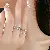 Wholesale Real Gold Plated Baroque Pearl Tulip Flower Ring Supply - 71# wavy cross open ring (three-piece set)