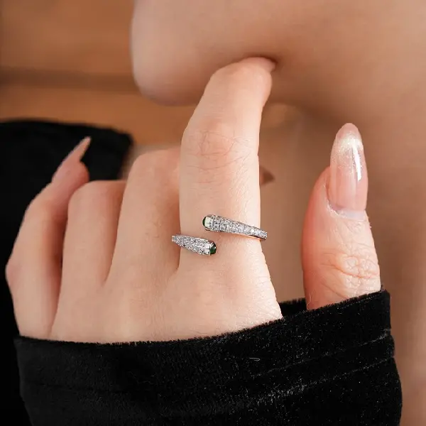 74# simple zircon open ring,tkmbeautysupply.com
