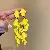 Wholesale Yellow Freshwater Pearl Butterfly Earrings for Retail - Yellow-Rose Petal Tassel Earrings