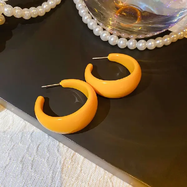 Silver needle C-shaped earrings,tkmbeautysupply.com