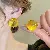 Wholesale Yellow Freshwater Pearl Butterfly Earrings for Retail - Silver Needle Round Resin Stud Earrings (21mm)