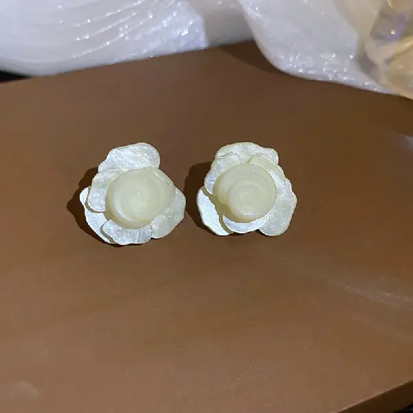 Silver Needle Multi-layered Flower Stud Earrings,tkmbeautysupply.com