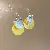 Wholesale Yellow Freshwater Pearl Butterfly Earrings for Retail - Round shell spray-painted flower heart-shaped earrings