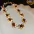 Wholesale Medieval Vintage Necklace | Luxury Pearl Supply - 18# Necklace-Oval shape with oil dripping flowers and diamonds