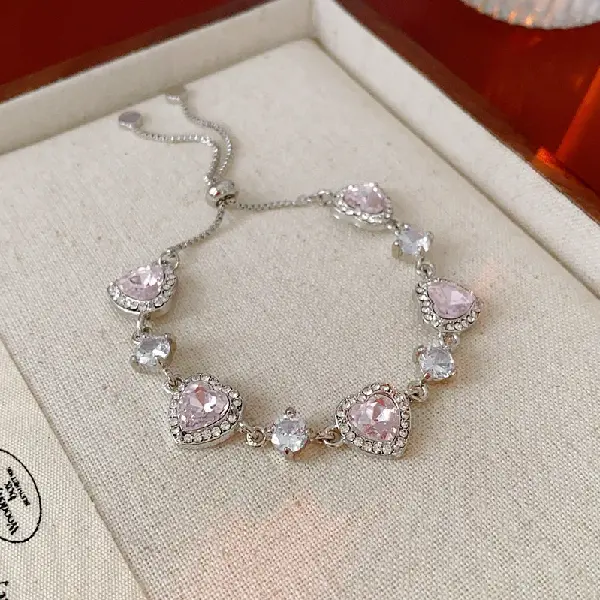 37# pull-out zircon love bracelet,tkmbeautysupply.com