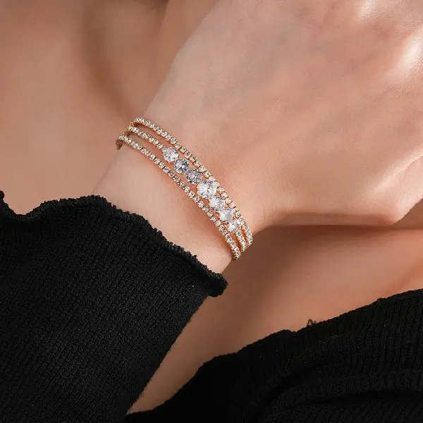 38# zircon irregular multi-layer bracelet,tkmbeautysupply.com